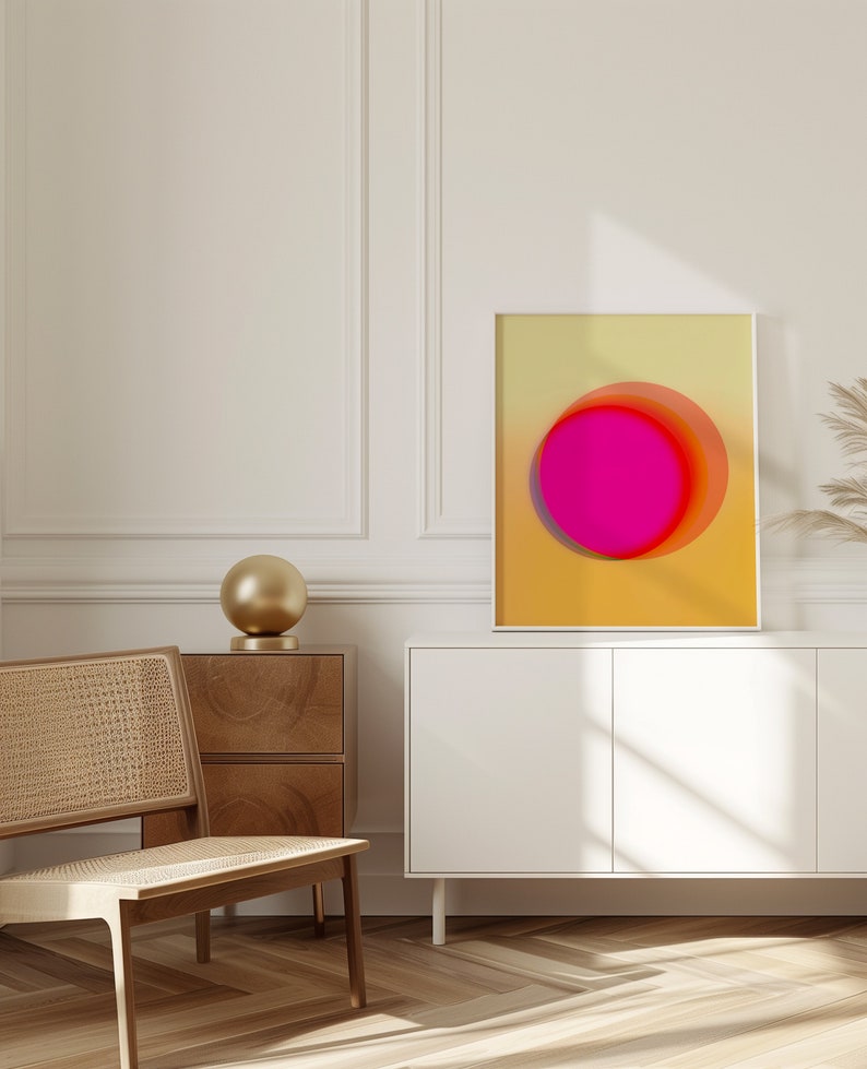 Positive Aura Poster Yellow and Pink Gradient Poster Affirmation Wall Art Aesthetic Wall Art Trendy Wall Art for Apartment Housewarming Gift