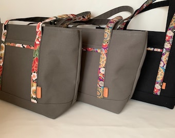 Japanese Canvas Tote Bag,  A4 shoulder bag , Personalized Gift