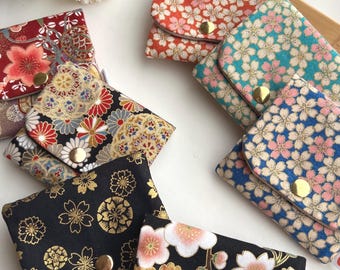 Mini billetera de tela japonesa, tarjetero, regalo personalizado,
