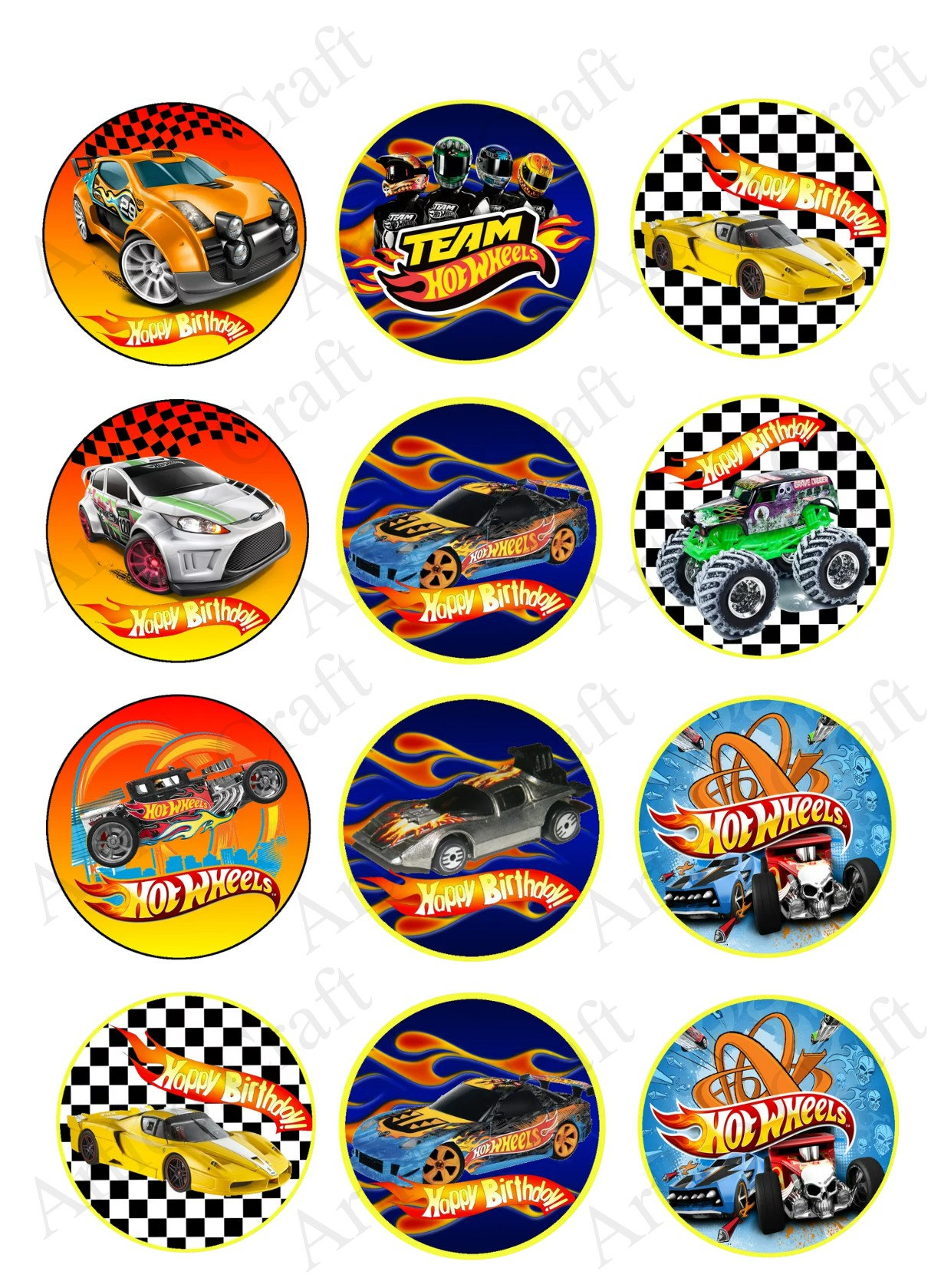 Cake/ Cupcake Topper Hot Wheels Etsy Cake/ Cupcake Topper Hot Wheels Etsy