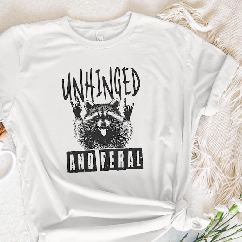 Unhinged Feral Raccoon PNG, Rock'n Roll Design (Digital Download) image 5
