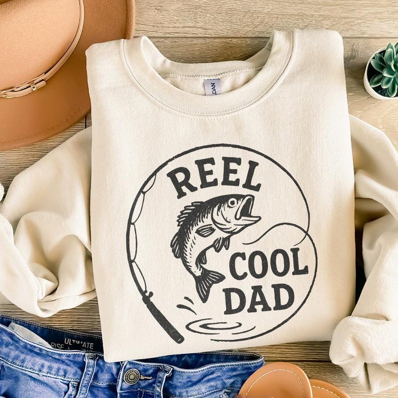 Retro Reel Cool Dad Png, Wishin' I Was Fishin' Png, Funny Dad Quotes Png, Father's Day Png, Bass Fishing Png, Humor Dad Png, Trendy Dad image 8