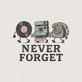 Never Forget PNG, Retro Vinyl Camera Phone Printable, Nostalgic 90s Digital Download, Funny Vintage Graphic, Instant Shirt Art PNG product logo
