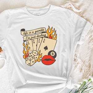 Retro Cowboy Design, Western Playing Card PNG, Lucky Cherries, Dice & 8 Ball, Trendy Western Sublimation, Yeehaw Digital File image 7