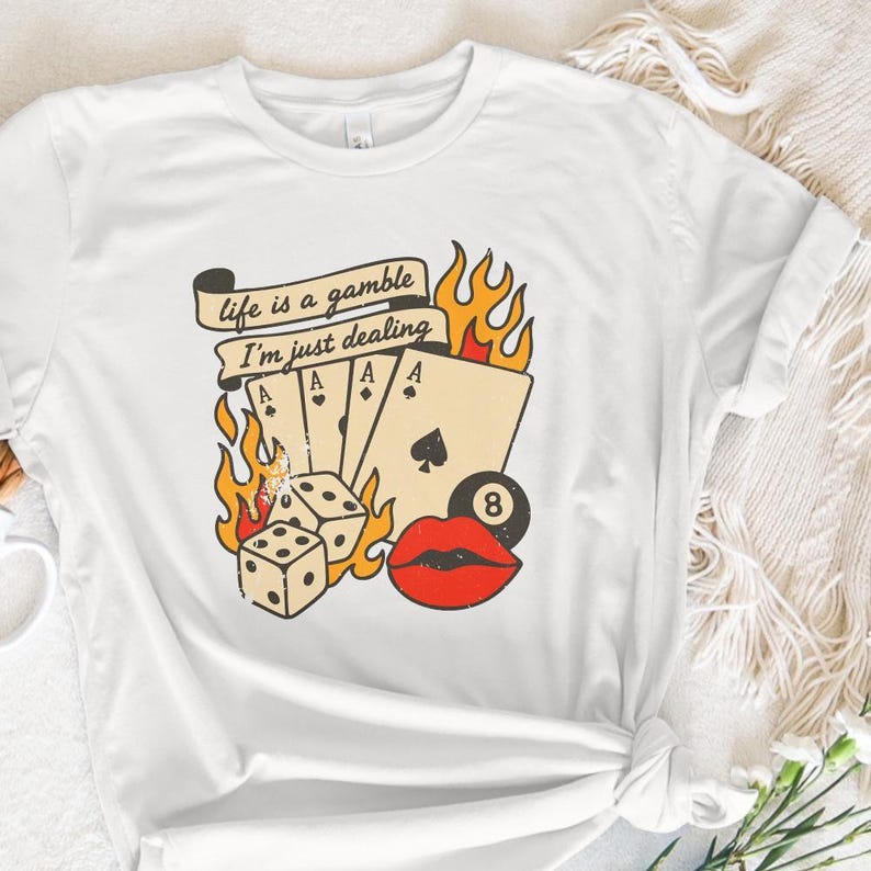 Retro Cowboy Design, Western Playing Card PNG, Lucky Cherries, Dice & 8 Ball, Trendy Western Sublimation, Yeehaw Digital File image 7