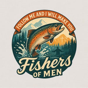 Pesca cristiana PNG, arte con versículos bíblicos, diseño basado en la fe, regalo de pescador, descarga digital por sublimación, decoración del hogar, letrero para exteriores