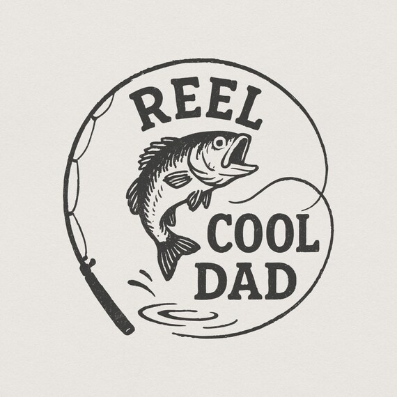 Retro Reel Cool Dad Png, Wishin' I Was Fishin' Png, Funny Dad Quotes Png, Father's Day Png, Bass Fishing Png, Humor Dad Png, Trendy Dad