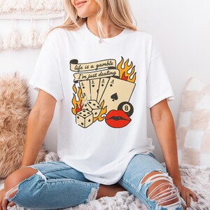 Retro Cowboy Design, Western Playing Card PNG, Lucky Cherries, Dice & 8 Ball, Trendy Western Sublimation, Yeehaw Digital File image 3
