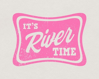 Es ist Fluss Zeit Neon Sommer Digitaler Download PNG SVG, Flussleben, Sublimation, Bootfahren, trendiges Design, sofortiger digitaler Download