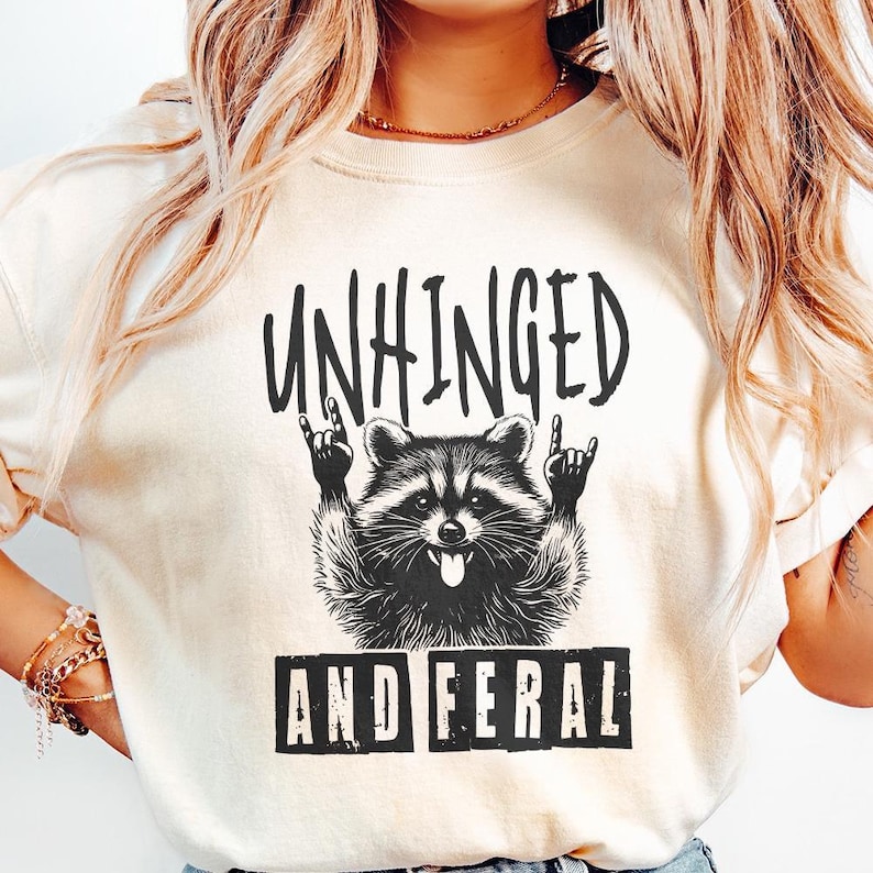 Unhinged Feral Raccoon PNG, Rock'n Roll Design (Digital Download) image 2