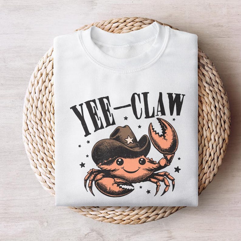 Yee Claw Crab png, Funny Cowboy Crab, Beach Cowgirl png, Beach Cowboy png, Ocean Animals png, Cute Crabs png, Summer Fun, Crabbing png image 7