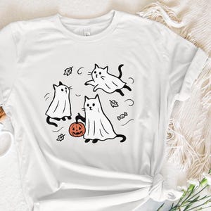 Ghost Cat PNG, Spooky Halloween Cat, Cute Black Cat PNG, Trick or Treat Cats Art, Pumpkin Bucket, Autumn Candy, High-Res Printable PNG File image 7