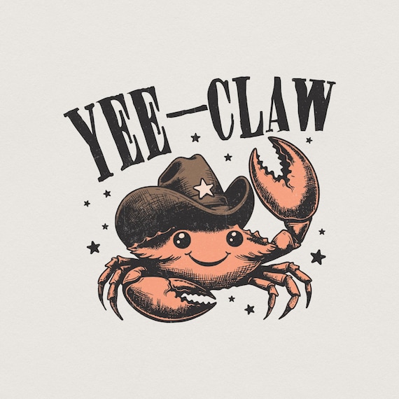 Yee Claw Crab png, Funny Cowboy Crab, Beach Cowgirl png, Beach Cowboy png, Ocean Animals png, Cute Crabs png, Summer Fun, Crabbing png
