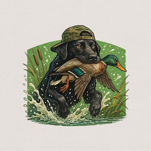 Labrador Jagdhund PNG, digitaler Download, Entenjäger Sublimation, Jagdhund PNG, Entenjagd PNG, Black Lab, Stockenten Ente Sublimation