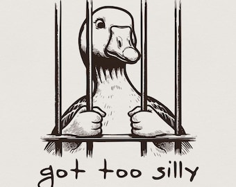 Dummer Gans 'Got Too Silly' PNG, lustige Tierkunst (digitaler Download)