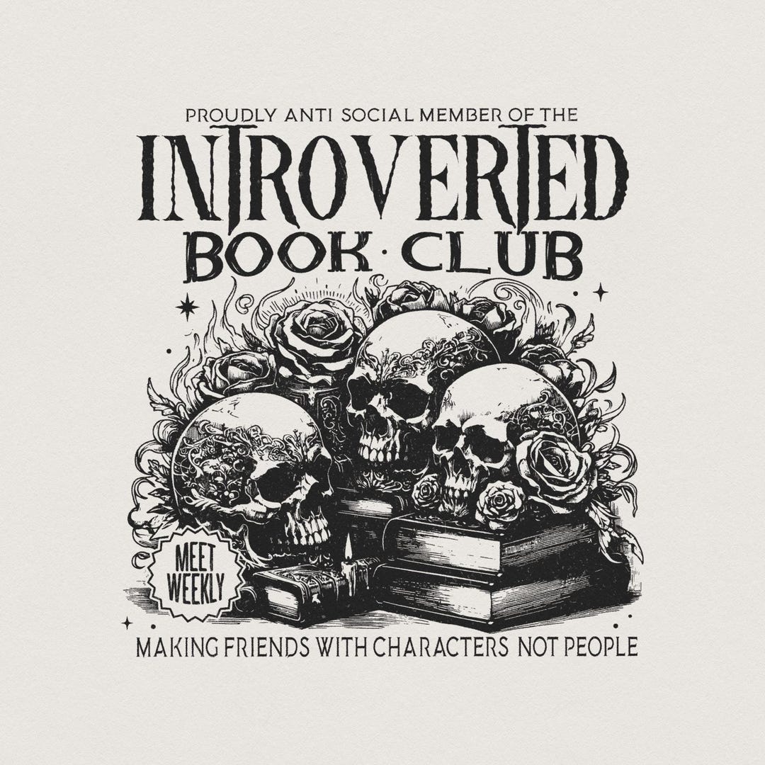 Introverted People R Rene Book Introverted Book Lover Png, Antisocial Book Club Digital Download ...