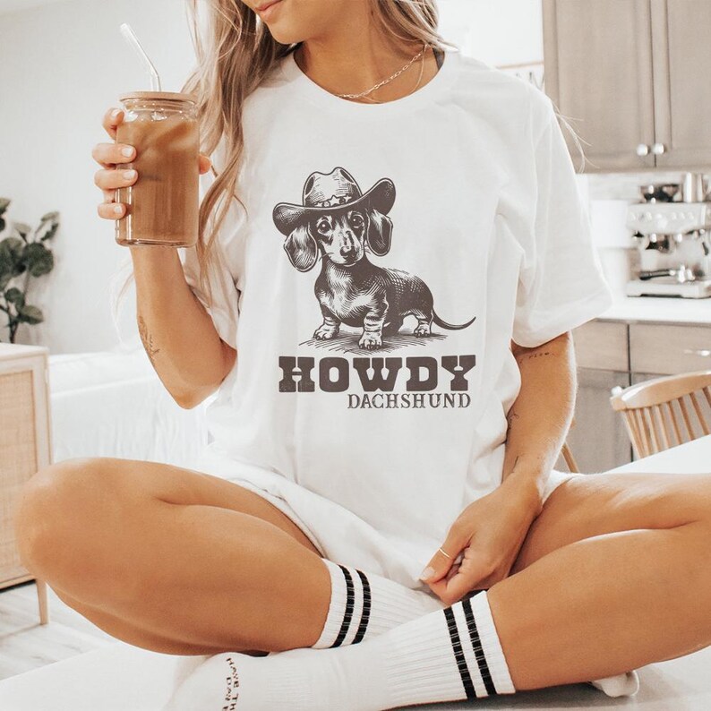 Howdy Dachshund Png, Western Dachshund, Dachshund Lover, Dachshund Cowboy, Dog Lover Png, Dachshund Mom Gift, Sausage Dog PNG, Wiener Dog image 3