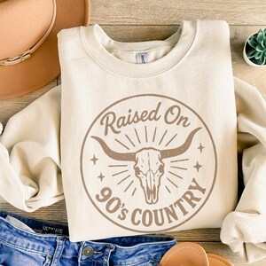 Raised On 90's Country PNG, Western Skull PNG, Vintage Rodeo Shirt, Country Music Gift, Retro Western Decor, Digital Printable Design image 8