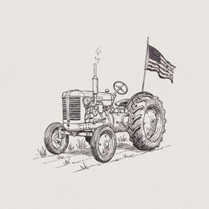 Vintage Tractor PNG, Patriotic Tractor, American Flag, Western Design, Independence Day png, Farm Life PNG, USA Flag png, Country Life png