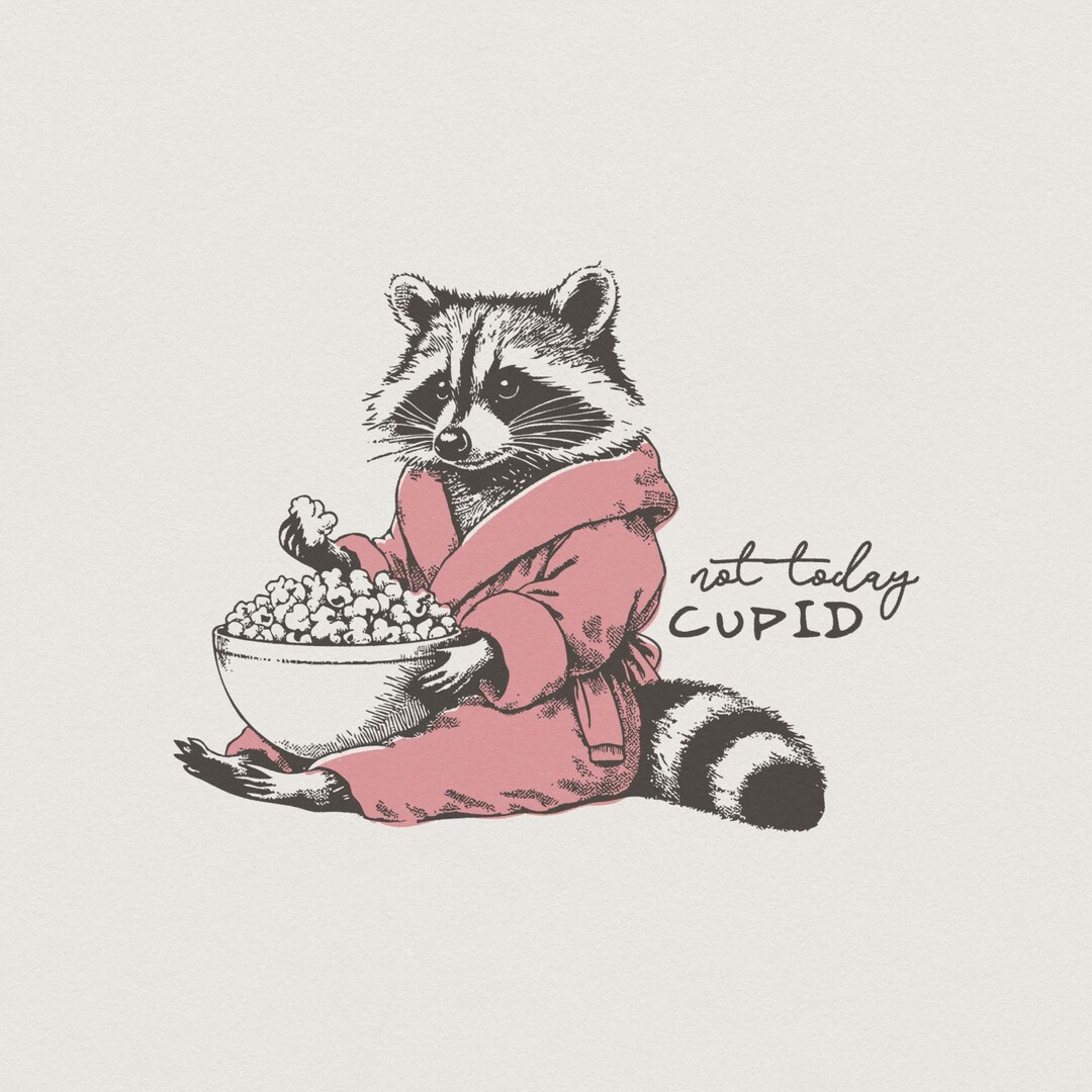 Cupid Raccoon Not Today Cupid Funny Raccoon PNG, Valentine's Day Sublimation Design ...