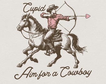 Amor Ziel für einen Cowboy PNG, digitaler Download, Western Valentine PNG, Cowboy TShirt PNG, Sublimationsdesigns, trendige Valentine PNG