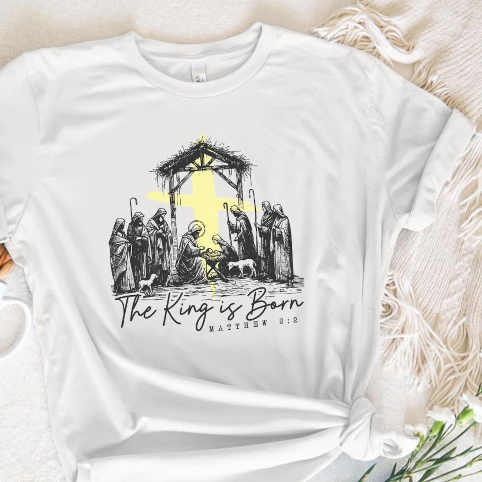 The King is Born PNG. Retro Religious Christmas PNG, Jesus is the ...