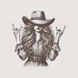 Rockstar Cowgirl PNG, Western Sublimation Design (Digital Download)