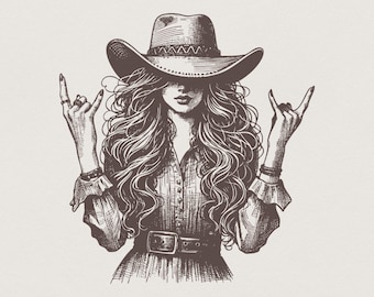 Rockstar Cowgirl PNG, Western Sublimation Design (Digital Download)