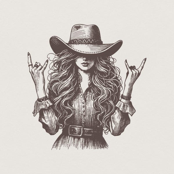 Rockstar Cowgirl PNG, Western Sublimation Design (Digital Download)