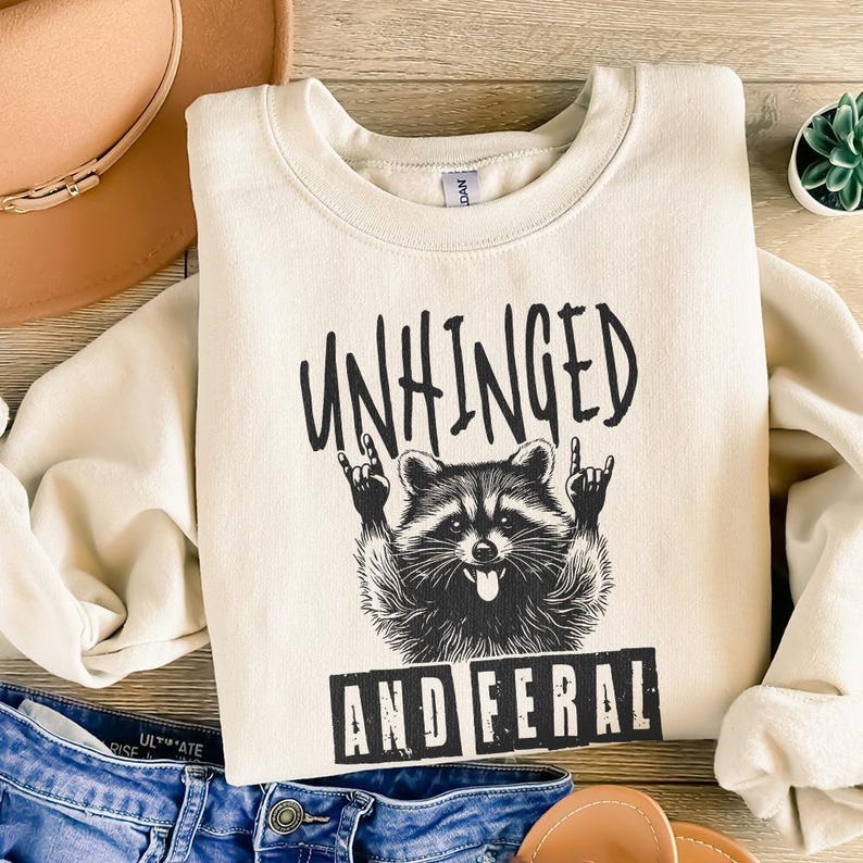 Unhinged Feral Raccoon PNG, Rock'n Roll Design (Digital Download) image 4