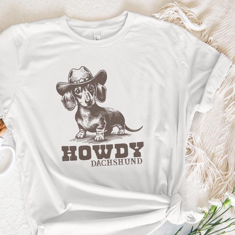Howdy Dachshund Png, Western Dachshund, Dachshund Lover, Dachshund Cowboy, Dog Lover Png, Dachshund Mom Gift, Sausage Dog PNG, Wiener Dog image 5