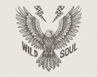 Wild Soul Png, Design a sublimazione, Grunge Png, Biker Png, Rocker Png, Western Png, Vintage Trendy Png, Download digitale