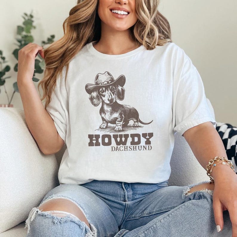 Howdy Dachshund Png, Western Dachshund, Dachshund Lover, Dachshund Cowboy, Dog Lover Png, Dachshund Mom Gift, Sausage Dog PNG, Wiener Dog image 6