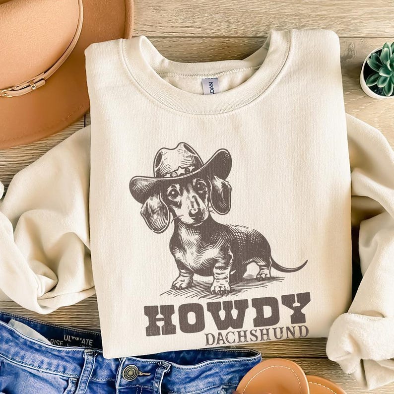 Howdy Dachshund Png, Western Dachshund, Dachshund Lover, Dachshund Cowboy, Dog Lover Png, Dachshund Mom Gift, Sausage Dog PNG, Wiener Dog image 4