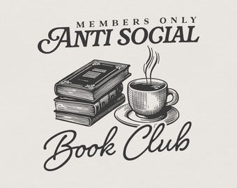 Clube do Livro Antissocial PNG, Design de Leitor Introvertido (Download Digital)
