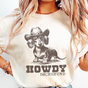 Howdy Dachshund Png, Western Dachshund, Dachshund Lover, Dachshund Cowboy, Dog Lover Png, Dachshund Mom Gift, Sausage Dog PNG, Wiener Dog image 2