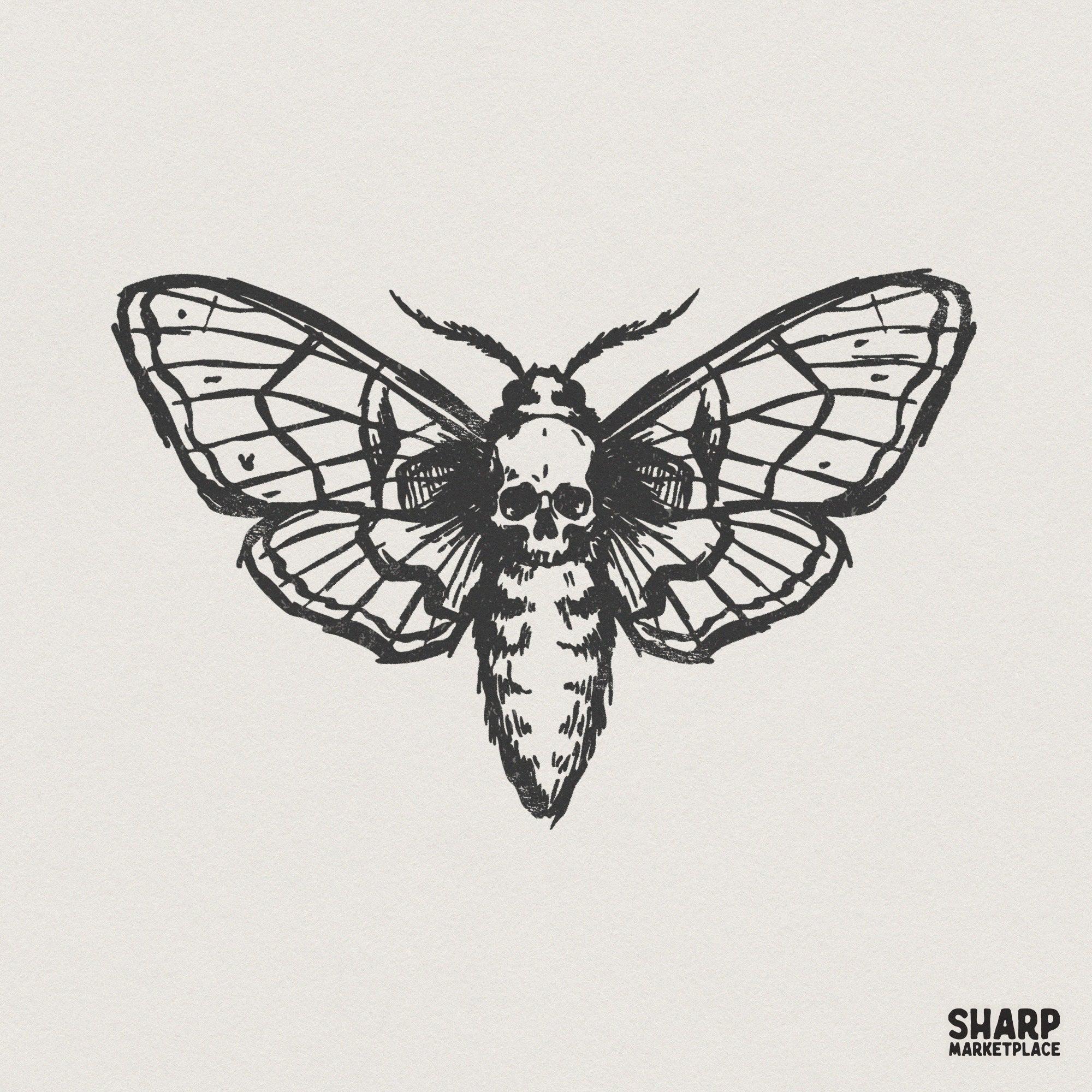 Death Moth Skull PNG, Gothic Insect Art PNG, Dark Aesthetic Shirt, Moth ...