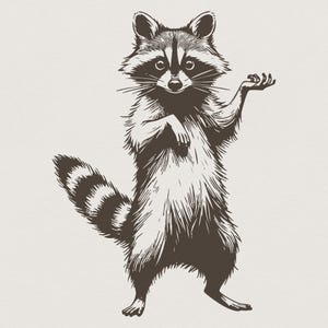 Funny Raccoon Design, Sarcastic Trash Panda PNG, Vintage Animal Sublimation Art, Cute Western Racoon T-shirt, Wildlife Meme