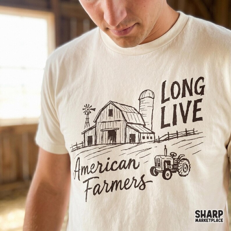 Long Live American Farmers, PNG Designs For Western Shirt Makers, Sublimation Patriotic Farm Barn Tractor Graphic Digital Download
