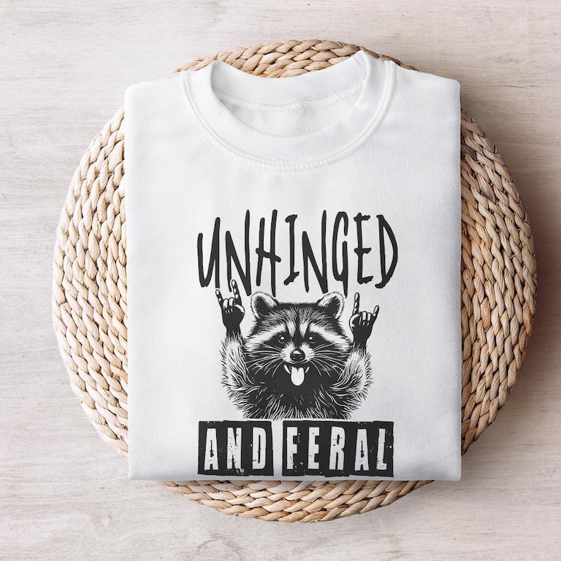 Unhinged Feral Raccoon PNG, Rock'n Roll Design (Digital Download) image 7