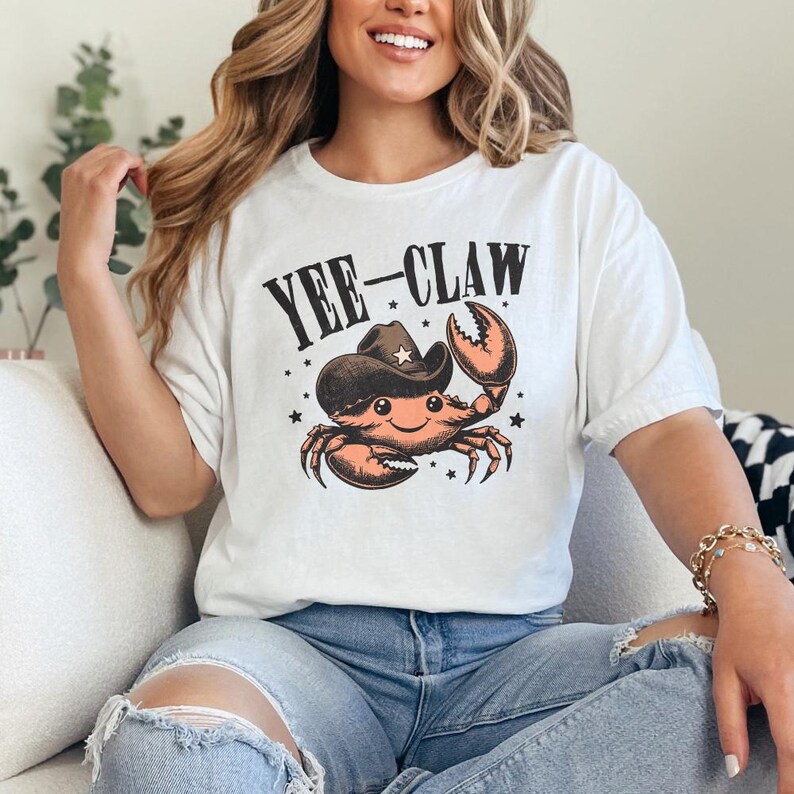 Yee Claw Crab png, Funny Cowboy Crab, Beach Cowgirl png, Beach Cowboy png, Ocean Animals png, Cute Crabs png, Summer Fun, Crabbing png image 6