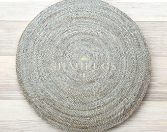 Handmade Round Jute Rug: Braided Boho Floor Mat