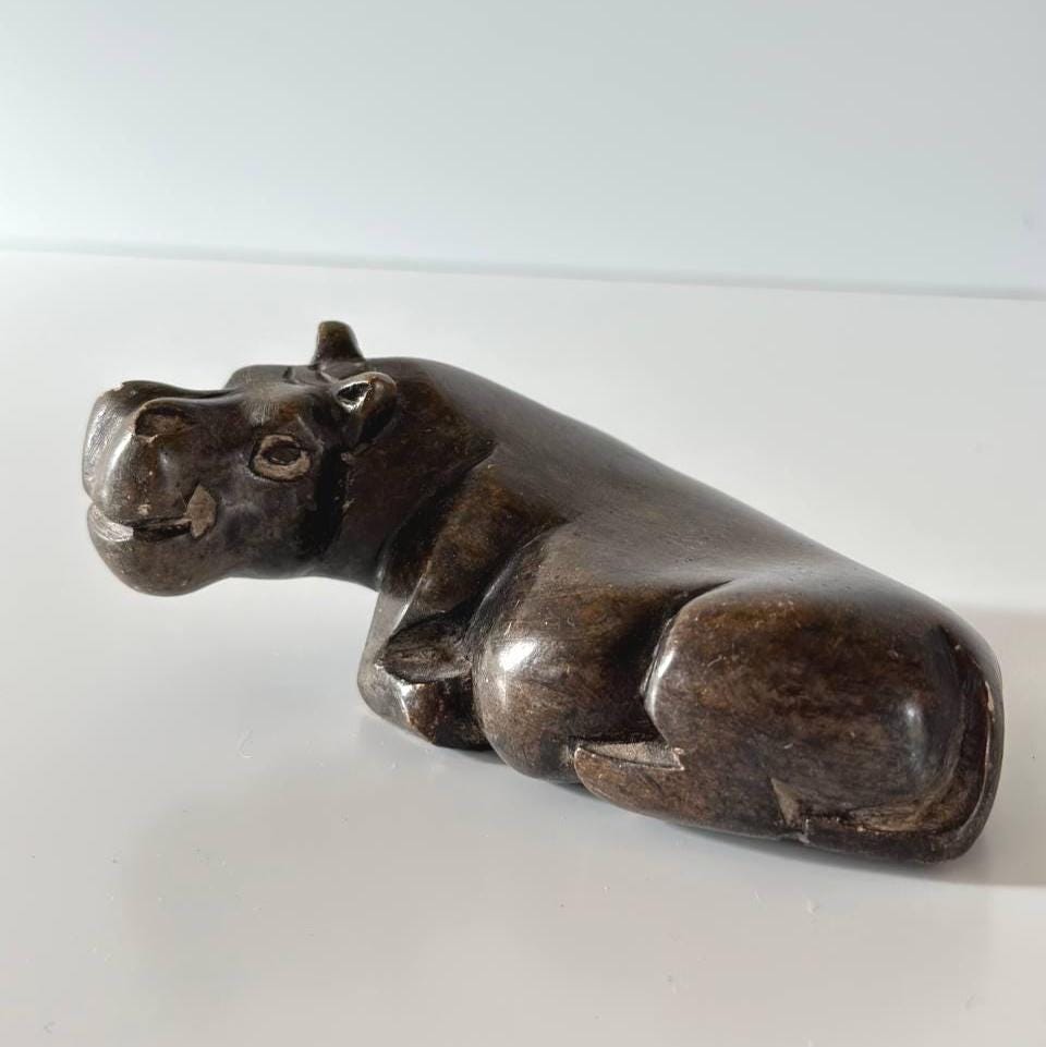 Vintage Hippo, Stone Art, Hippo Statue, Stone Sculpture, Vintage Items, Hippo Art, Hippo Figurine, Safari Animals, African Figurine