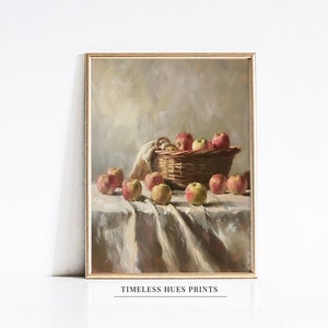 Vintage Country Kitchen Print | Apple Still Life Painting | Autumn Painting | Apple Painting | Fruits Still Life, PRINTABLE Digital Download
