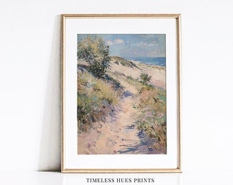 Dipinto impressionista sul sentiero costiero / Arte sulla spiaggia (download digitale stampabile)