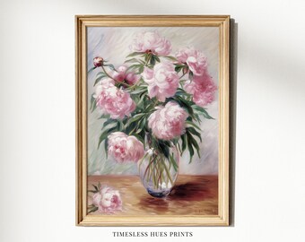Vintage Peony Painting | Floral Still Life Printable (Digital Download)
