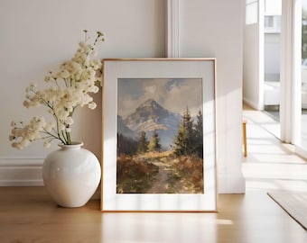 Mountain Landscape Print | Vintage Nature Painting (Digital Download)