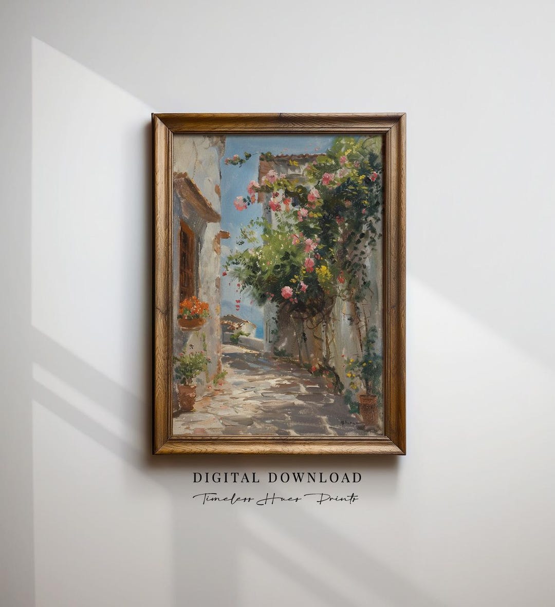 Vintage European Villa Landscape Wall Art, French Country Painting ...
