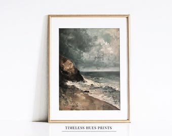 Stürmische Seelandschaft | Stimmungsvolle Küstenlandschaft Kunstdruck (Digital Download)