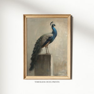 Peacock Poster Art, Bird Art, Animal Art,Bird Illustration,Antique Art,Exotic Bird Artwork,Farmhouse Art,Printable Wall Art Decor